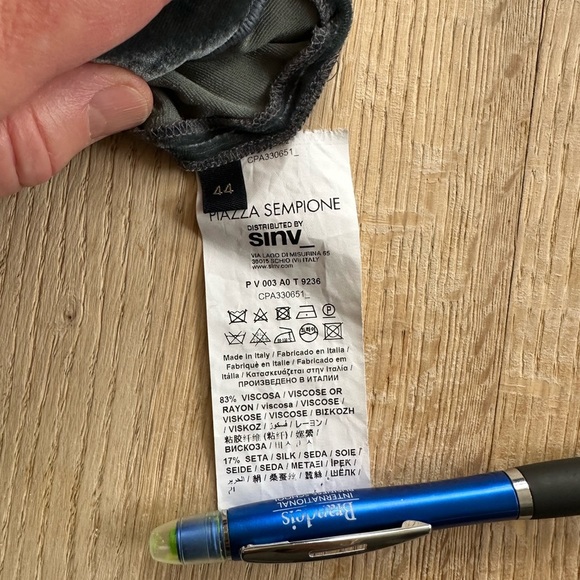 *Piazza Sempione Womens tunic dress crushed velvet blue green size 44 - Picture 9 of 9